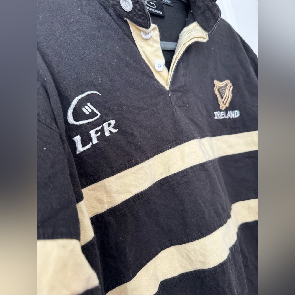 black and tan Ireland rugby shirt